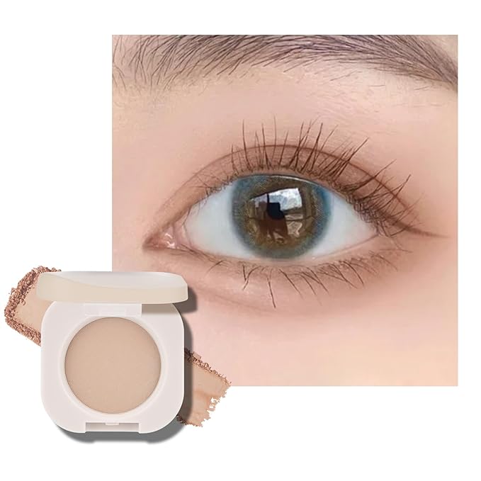 KYDA Single Matte Eyeshadow, Nude Beige Brown Eyeshadow, Ultra-fine Smooth Powder, Lightweight Blendable Formula, Daily Matte Eyes Makeup, Milk Tea