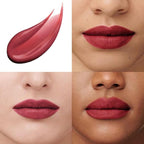 evpct 1Pcs Ruby Red Matte Liquid Lipstick Lip Stain Sets for Women, Peony Flower Dark Red Matte+Lipstick Long Lasting Permanent 24 hr Hours Magic Lipstick 24 Hours original Waterproof, 04#