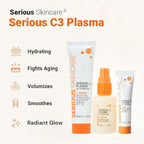 Serious Skincare Serious-C3 Plasma Vitamin C Day Trio - C Cream Daytime Moisturizer SPF 30 2 oz, Vitamin C Serum Skin Conditioner 1 oz. and C-Eye Treatment 0.5 oz.- For Smooth Radiant Skin