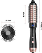 zavarea Thermal Brush, 1.5 Inch Heated Round Curling Brush, 800M Negative Ions Ceramic Stylers for Less Frizz, 4 Temp Set, Dual Voltage for Travel, Easy Use Boosts Shine