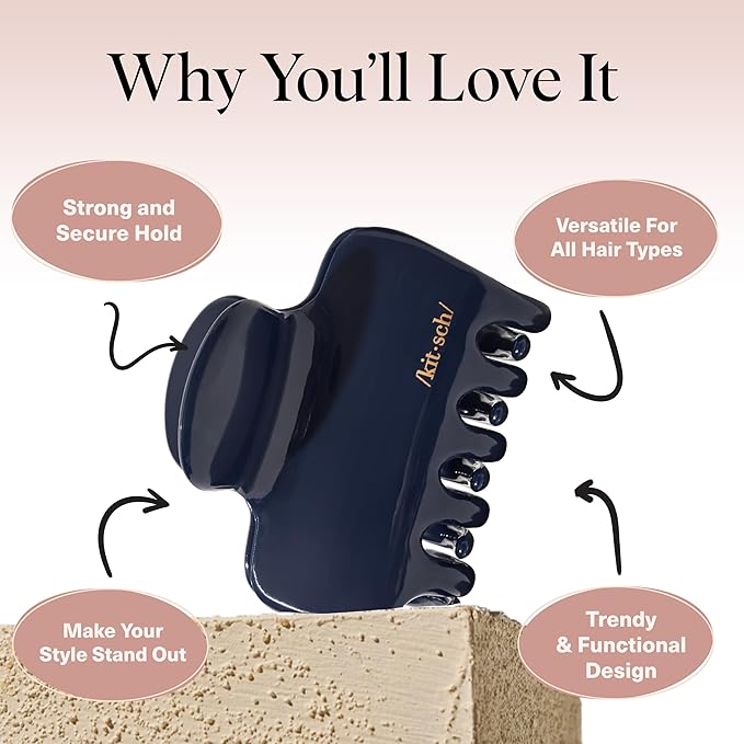 Kitsch Medium Hair Clips for Women – Strong Hold Claw Clips for Thick or Thin Hair – Recycled Plastic, Non-Slip, Durable | Ideal Gifts for Women – Blue Orchid – 1pc