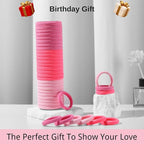 LuSeren 120 Pcs Pink Hair Ties for Women, No Damage Soft Seamless Nylon Hair Elastics for Thick Hair, Ponytail Holders, 3 Gradient Pink Hair Accessories