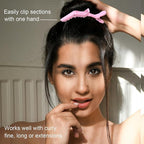 30 Pcs Alligator Hair Clip for Styling Sectioning - Salon Hair Clip for Thick Hair, Plastic Hair Styling Clip with Wide Teeth & Double-Hinged Design (Pink)