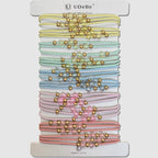 10pcs Colorful Hair Ties with Gold & Crystal Beads, Thin Elastic Ponytail Holders for Women, No Damage, Stylish Hair Accessories