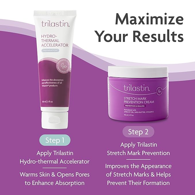 TriLASTIN Stretch Mark Cream for Pregnancy - Pregnancy Stretch Mark Prevention & Pregnant Belly Cream & Belly Oil for Pregnant Women - Paraben Free 4 Fl Oz, Citrus Scent