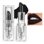 Halloween Black Lipstick Matte Body Painting Stick for Women Waterproof Long Lasting Dark Lipsticks Gothic Zombie Vampire Cosplay Cruelty Free Lipstick, DU-Black