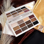 evpct 12 Colors Matte Shimmer Pressed Eye Shadow Palette Makeup for Women,Matte Beige Apricot Neutral Nude Brown Cocoa Black, Shimmer Plum Purple Bronze Gold Light Champagne, Eyeshadow Contour Palette