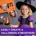 Halloween Body Glitter Stick, Black Orange Purple Sequin Hair Glitter for Rumi Costume Cosplay and Tattoos Makeup, Chunky Glitter Face Paint, Waterproof Face Glitter Gel for Glirs and Women