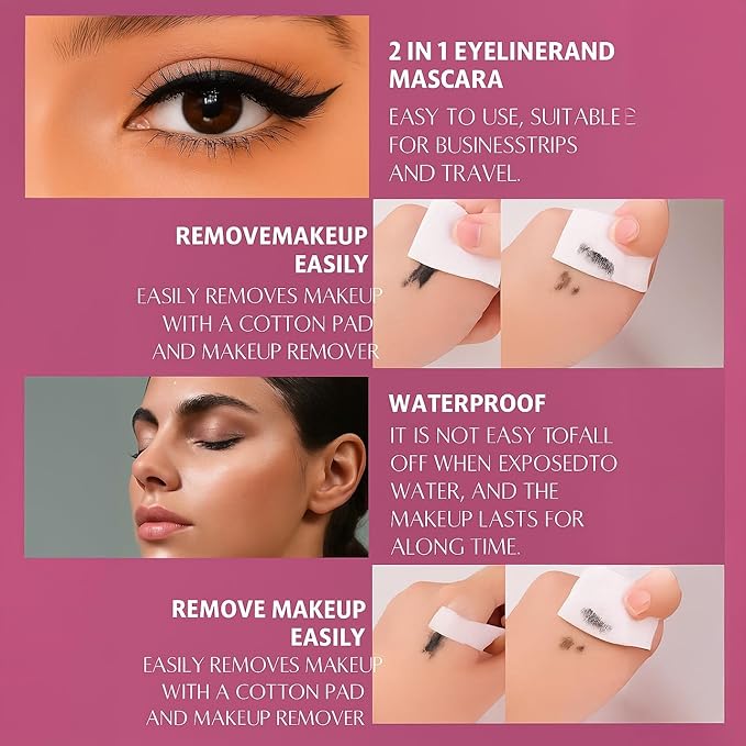 2 in 1 Black Eyeliner Mascara Waterproof