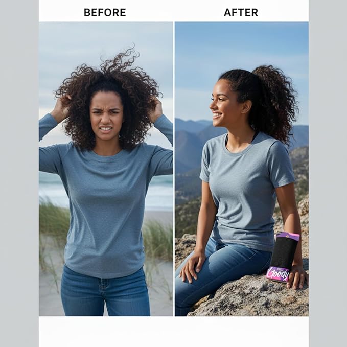 Goody Ouchless Hair Elastics, 30 Count Black, No Pull, No Breakage, Tangle-Free Hair Ties for Thick, Curly & Textured Hair, Long-Lasting Ponytail Holders, Great Stocking Stuffer & Gift for Women & Men