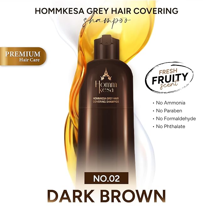 Grey Hair Covering Shampoo (6 Packet) – Premium 3-in-1 Hair Dye Shampoo For Grey Hair (Dark Brown)