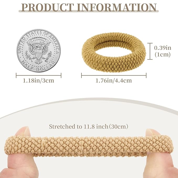 10 Pcs No Damage Hair Ties Thick Hair Elastic Rubber Bands Hair Accessories Scrunchies Seamless for Women