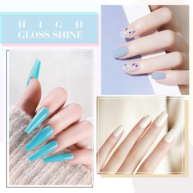 CANNI 6Pcs 9ml Pastel Gel Nail Polish Set- White Pink Light Blue Gel Polish Kit Candy Milky White Colors DIY at Home Salon Christmas New Year's Gifts for Girls