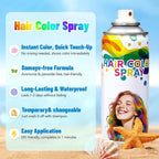 Temporary Pink Hair Color Spray& Wax - Washable One-Time Use Hair Color for Women, Kids, Adults - For Halloween, Cosplay, Parties, Festivals - Washes Out Easily (Pink)