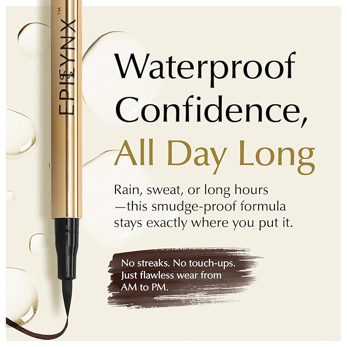 Liquid Eyeliner - Hypoallergenic Eyeliner with Fine Brush Tip, Long-Lasting Waterproof Eye Liner - Cruelty-Free, Vegan, Hypoallergenic, Gluten-Free, Smooth Application Liquid Eye Liner, Brown 2mL