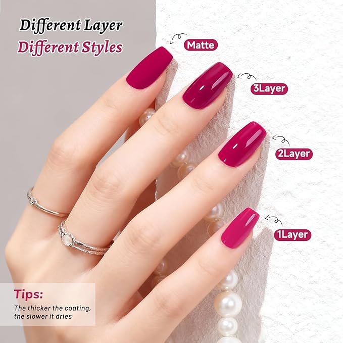 18ml Rose Red Nail Polish Large Volume Quick Dry Nail Polish, Long Lasting Shine, Fingernail Toenail Nail Art DIY Home Travel Nail Art Gift