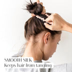 OLESILK Silk Hair Ties for Women: 100% Mulberry Skinny Silk Scrunchies, Soft Smooth No Damage No Crease for Thin Fine Curly Hair 5 Pack, Coffee