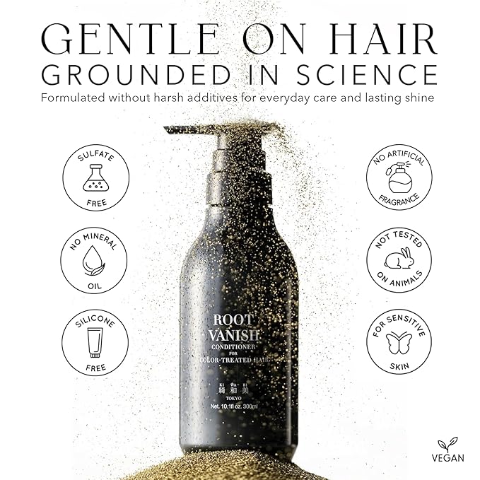 KIWABI Root Vanish Hair Conditioner for Women – Conditioner for Color Treated Hair – UV Protection & Anti-Fade Formula – Hydrating & Strengthening – Sulfate-Free and Fragrance-Free