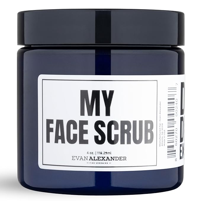 Evan Alexander Grooming MY Face Scrub - Exfoliating Men's Face Scrub - Helps Against Skin Irritation All-Natural Exfoliator Scrubs with Pumice, Bentonite Clay and Kaolin Clay - 4 oz
