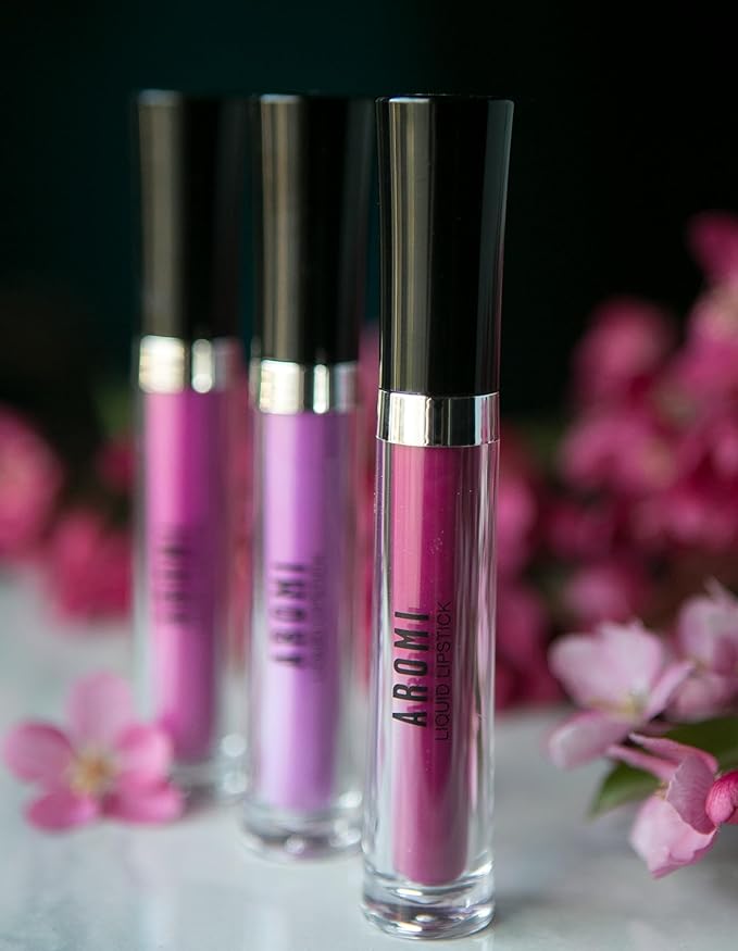 Aromi Matte Liquid Lipstick | Long-Lasting, Smudge Proof, Purple Magenta Lip Color, Waterproof, Pink Raspberry, Paraben, Phthalate, + Gluten Free (Forbidden Fuchsia)