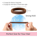 LuSeren 120 Pcs No Damage Thick Hair Ties, Large Soft Seamless Nylon Hair Elastics for Women, Ponytail Holders - Blonde & Brown