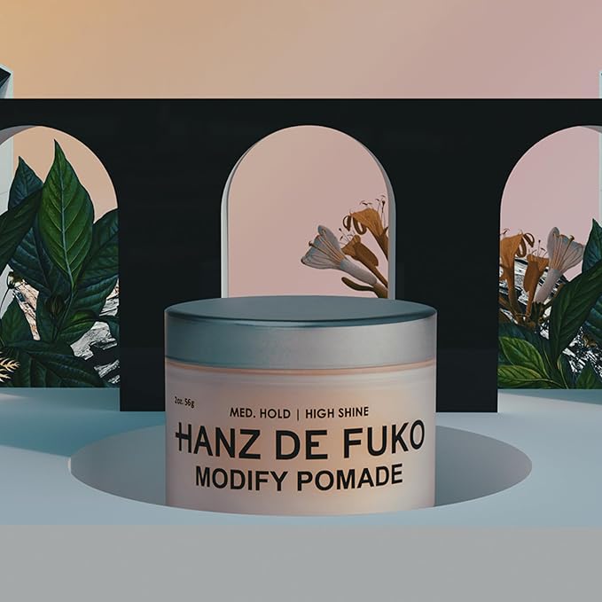 Hanz de Fuko Modify – Premium Men’s Hair Styling Pomade for a Medium Hold, High Shine – Ideal Texture Product for All Hair Types, Includes Premium Ingredients Such as Shea Butter – 2 oz, Travel Size