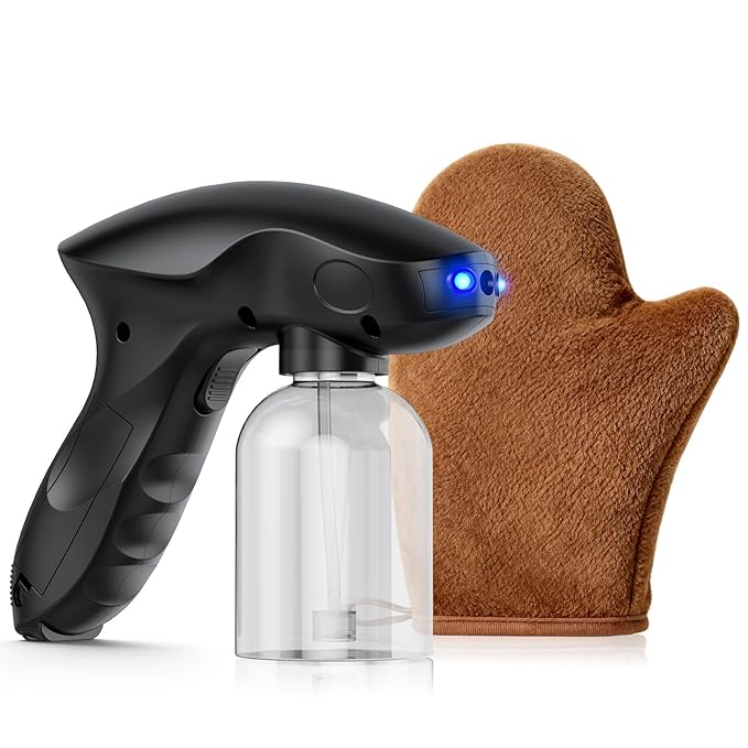 Cordless Spray Tan Machine, Spray Tan Gun for Self Tanning Travel Beach Salon DIY, Portable & Rechargeable Spray Tan Machine, Long Battery Life, Even Spraying, Lightweight, Include Type-C Cable, Mitt
