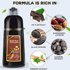 IIIMEIDU Hair Dye Shampoo 3 in 1 for Gray, Black Hair, Herbal Ingredients for Women Men, Grey Coverage 500ml (Chestnut)