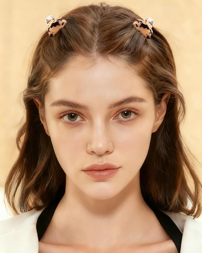 MAORULU 2 Pack Mini Acetate Hair Claw Clips – 1.6 Inch Small Durable Hair Clips for Women & Girls, Strong Hold Tiny Jaw Clips for Bangs & Half Up Hairstyles (Tortoise)