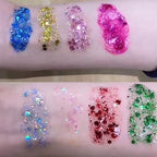 Gold Face Glitter Gel,Mardi Gras Outfits for Women,Music Festival Yellow Body Glitter Singer Concerts Hair Glitter Sequins,Sparkling Carnival Rave Accessories Decorations,50ML