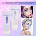 MEICOLY Fine Face Body Glitter,Color Changing Glitter Gel for Body,Face,Hair,Lip,Eye,Long Lasting Holographic Sequins Glitter Face Paint Makeup,Sparkling Pink,50ml