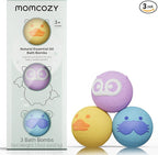 Momcozy Natural&Organic Essential Oil Bath Bombs,3 Pcs Bubble Bath Fizzy Balls with 3 Cute Animal Shapes,Bath Bombs Gift Set for Kids Girls Boys Toddler, Ideal Gift for Birthday, Bath Bomb Kit