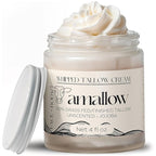 Amallow 100% Grass Fed Beef Tallow for Skin Care - Face + Body - Whipped Moisturizer for Sensitive Skin - Natural Lotion, 4 FL. oz. (Unscented + Jojoba Oil)