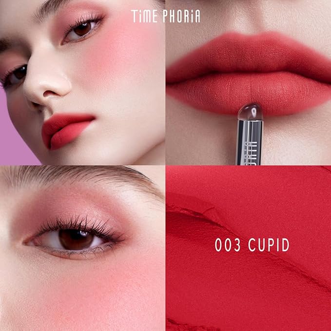 ORBITA LIP AND CHEEK BLURRING POT | Lip & Cheek Tint with Soft Velvety Mud Texture, Blur Matte Finish Lipstick, Featherlight, Multi-Use Makeup, Buildable Color, Long-Wearing (003 Cupid)