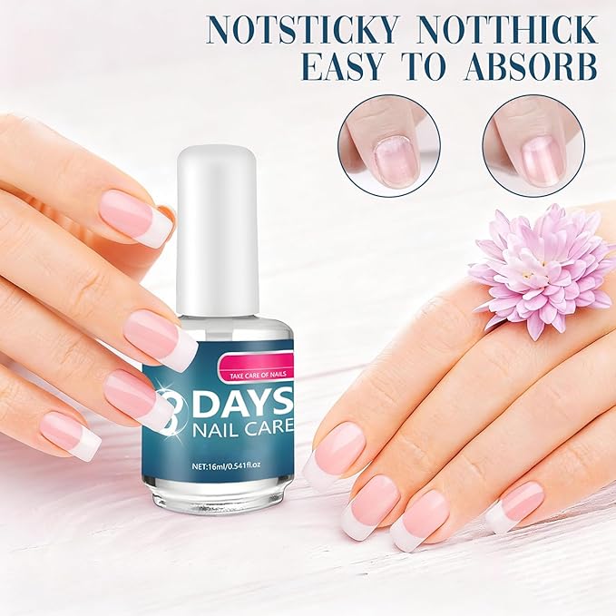 2pcs 3 Days Nail Care Strengthening and Hydration, for Dry, Weak & Fragile Nails, 16ml/0.56oz