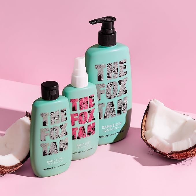 The Fox Tan Rapid Tanning Elixir, Natural Tanning Accelerator Lotion For Darker & Faster Tans, Creates Flawless Tan Skin, Vegan & Cruelty-Free, 300mL