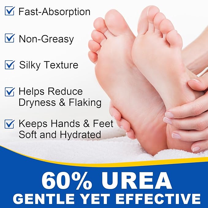 2Pack Urea Cream Stick 60% plus 2% Salicylic Acid, Foot Cream Moisturizer for Dry Cracked Feet, Knees, Elbows, Hands, Moisturizes and Hydrates the Dry Skin, Skin Softener, 2.82oz