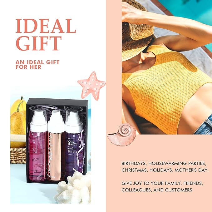 Womens Body Spray, Fragrance Mist Gift Set, Body Spray for Women, Pack of 3, Each 3.4 Fl Oz, Total 10.2 Fl Oz, Dreams