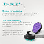 HEETA Hair Scalp Massager Shampoo Brush 2 Pack, Soft Silicone Bristles to Remove Dandruff, Waterproof Hair Scrubber for Both Wet Dry Use, Suitable for Men & Women (Turquoise & Purple)