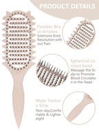 Curl Defining Brush for Curly Hair, 2025 Vented Detangling Brush for Wet, Curl Styling Brush for Women, Less Pulling, Defines & Shapes, Great Gift for Curly Hair Women (Beige)