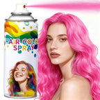Temporary Pink Hair Color Spray& Wax - Washable One-Time Use Hair Color for Women, Kids, Adults - For Halloween, Cosplay, Parties, Festivals - Washes Out Easily (Pink)