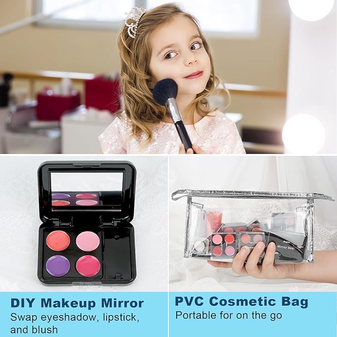 Anpro All-In-One Makeup Kit for Girls 10-12 with Case, Pro Teen Makeup Set, Tween Makeup Kit for Teens Women, Full Starter Make Up Kit with Brushes, Lipstick, Eye Shadows Palette, Blushes, Glitter Gel