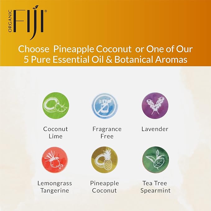 Organic Fiji Raw Cold Pressed Coconut Oil for Hair, Skin, Face & Body | Relaxing Massage Oil | Pineapple Coconut,12 oz for Women Men & Baby