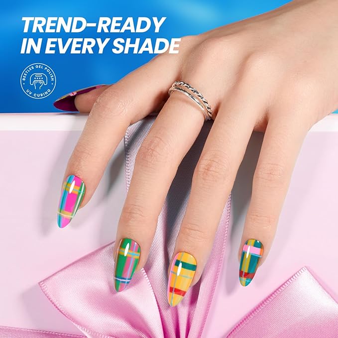 Beetles Gel Polish 75 PCS Deal Box 20 Colors Winter Nail Kit – Brown Blue Red Purple Glitter Cat Eye Gel, Glossy&Matte Top Coat DIY UV/LED Gel Nail Set Home Salon Christmas Gifts for Women Girls