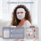 Red Light Therapy for Face LED Face Mask Light Therapy Cordless USB Rechargeable,Red Mask for Home Working Travel Yoga Sleep