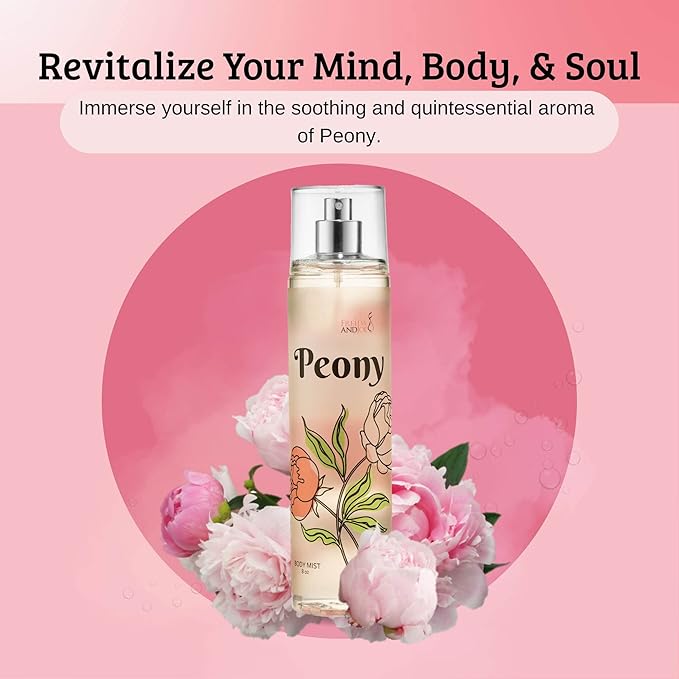Peony Elegance Fine Fragrance Body Mist Spray: A Scented Peony Floral Sophistication, 8 oz Spray Bottle, Ideal for Gifting Stocking Stuffer