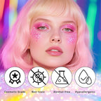 DAGEDA Pink Body Glitter Stick,Sparkly Face Glitter Makeup,Holographic Hair Glitters Mermaid Makeup Rave Outfits for Women, Shimmer Face Paint Stick Singer Concert Accessories