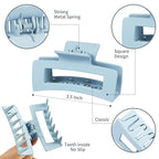 12 Pcs Medium Hair Clips, 3.5 Inch Square Claw Clips for Thick and Thin Hair - Blue
