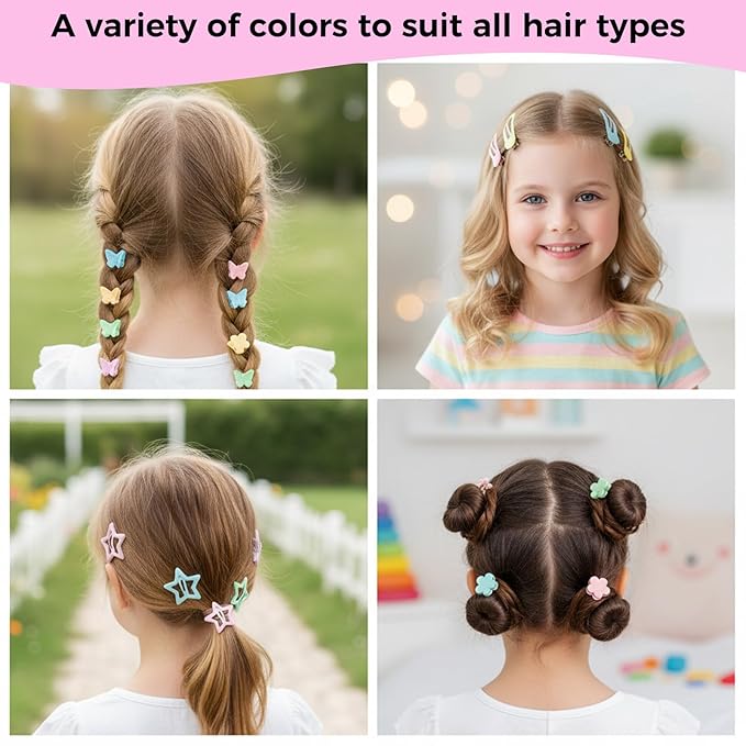 Colorful Rubber Bands Set, 2020Pcs Elastic Hair Ties with 5 Styling Tools 40Pcs Hair Clips Hair Accessories Valentines Day Gifts for Daughter