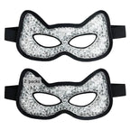 Cooling & Heating Eye Mask - Hot/Cold Use for Puffy Eyes, Headaches, Migraines, Sinus & Dark Circles (2 Packs Black)